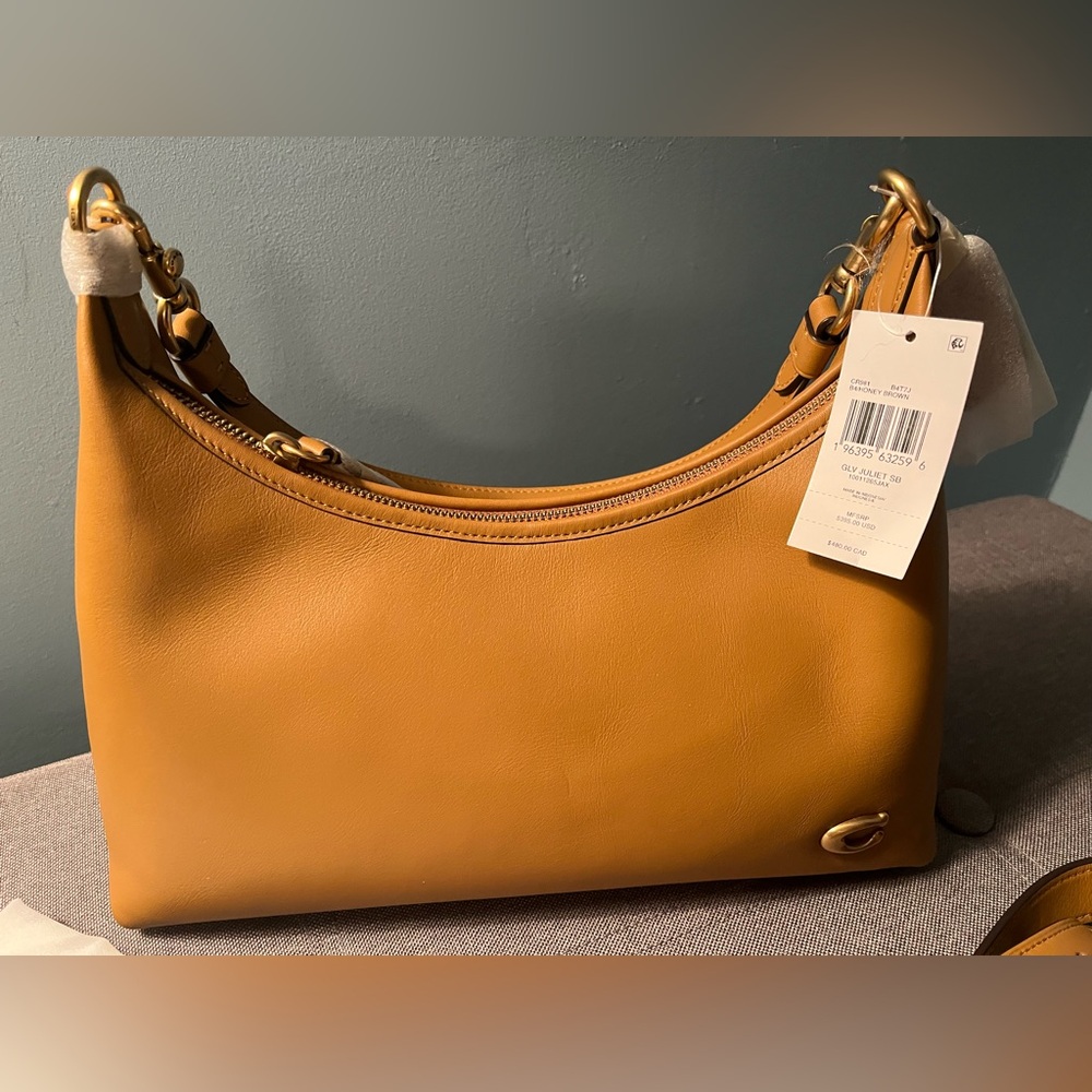 NWT Coach Juliet Honey Brown Leather Shoulder Bag Crossbody $395 Hard to find!